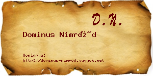 Dominus Nimród névjegykártya